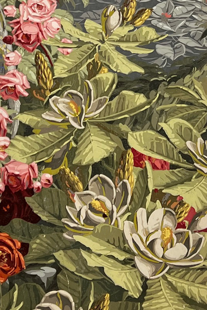 1910 French scenic wallpaper sample Eldorado_closeup