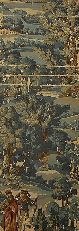 1910 French scenic wallpaper sample unknown Tapestry